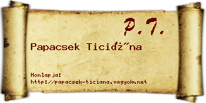 Papacsek Ticiána névjegykártya